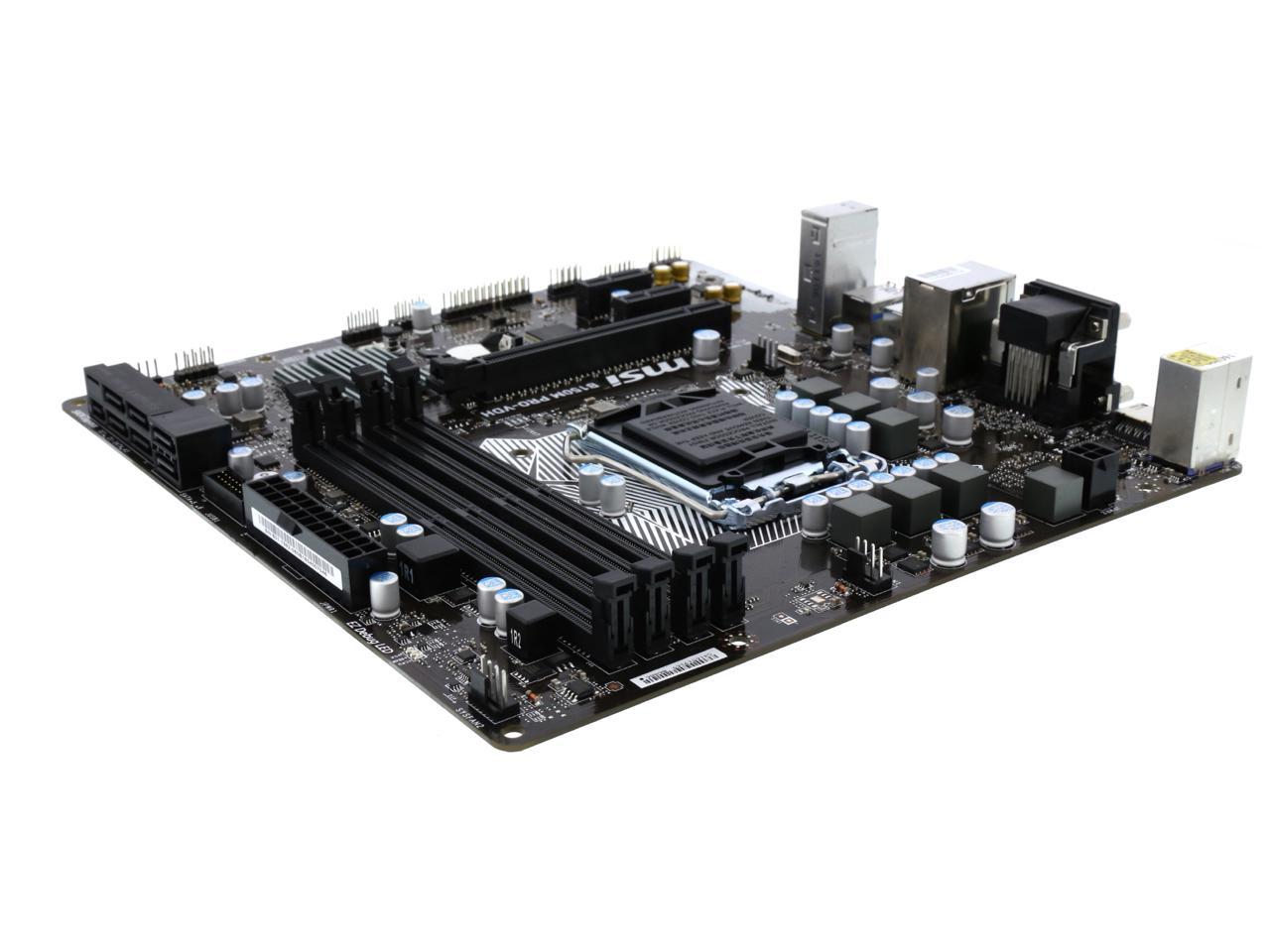 Msi B150m Pro Vdh Lga 1151 Micro Atx Intel Motherboard Neweggca