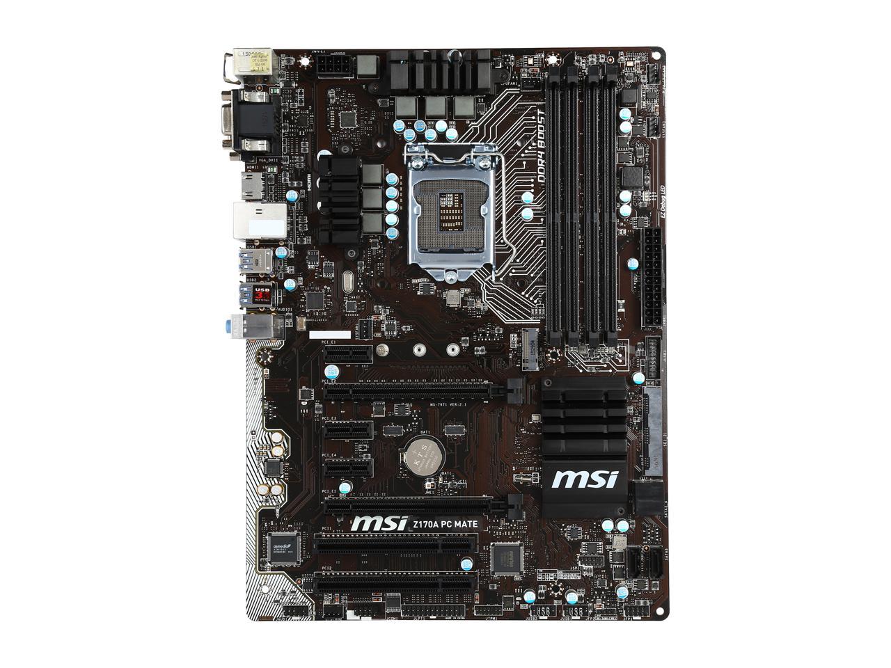 Msi z170a pc mate обзор