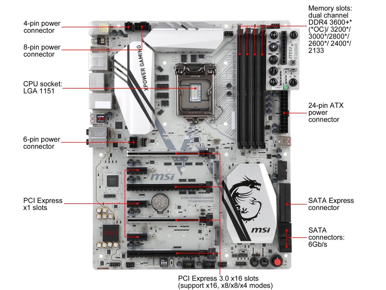 Msi z170a xpower gaming titanium edition подключение