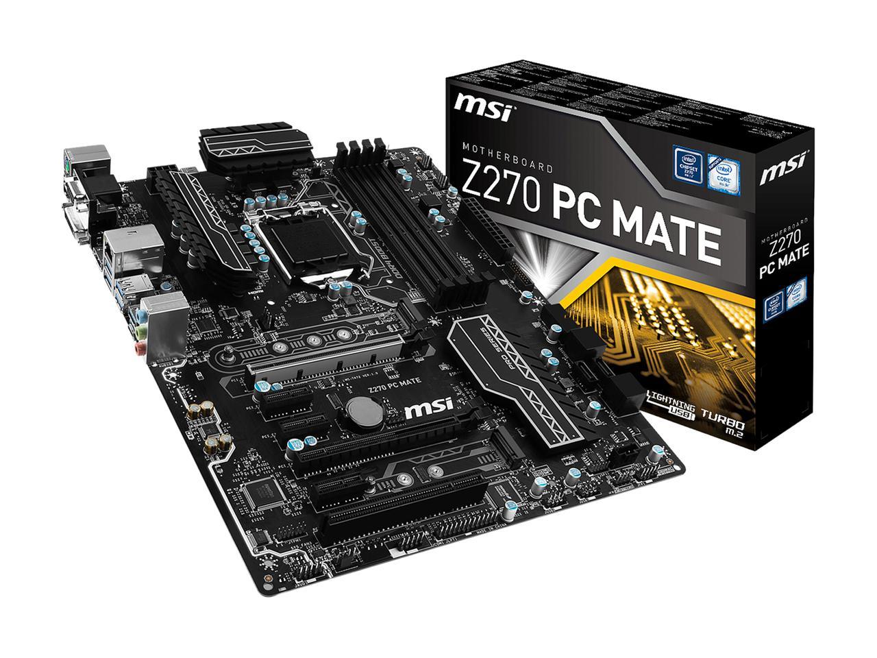 MSI Z270 PC MATE LGA 1151 ATX Intel Motherboard - Newegg.com