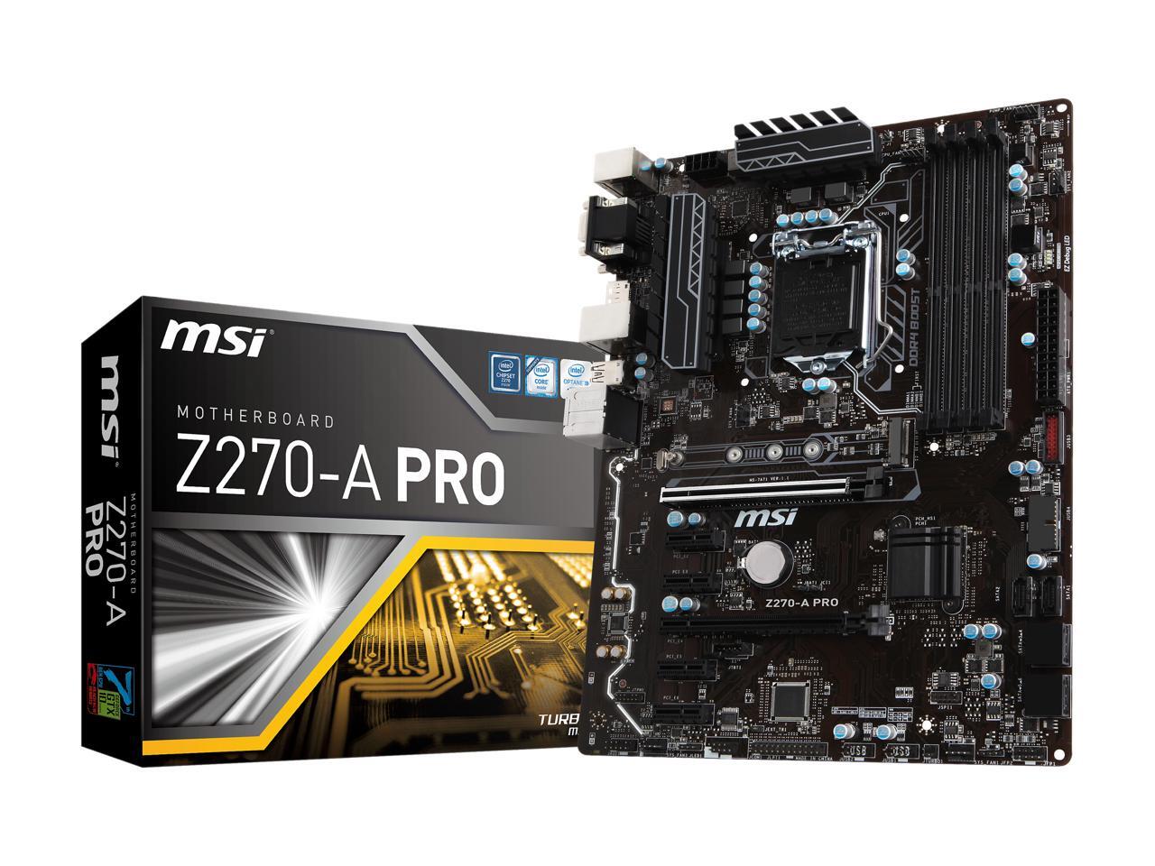 MSI Z270-A PRO LGA 1151 ATX Intel Motherboard - Newegg.com