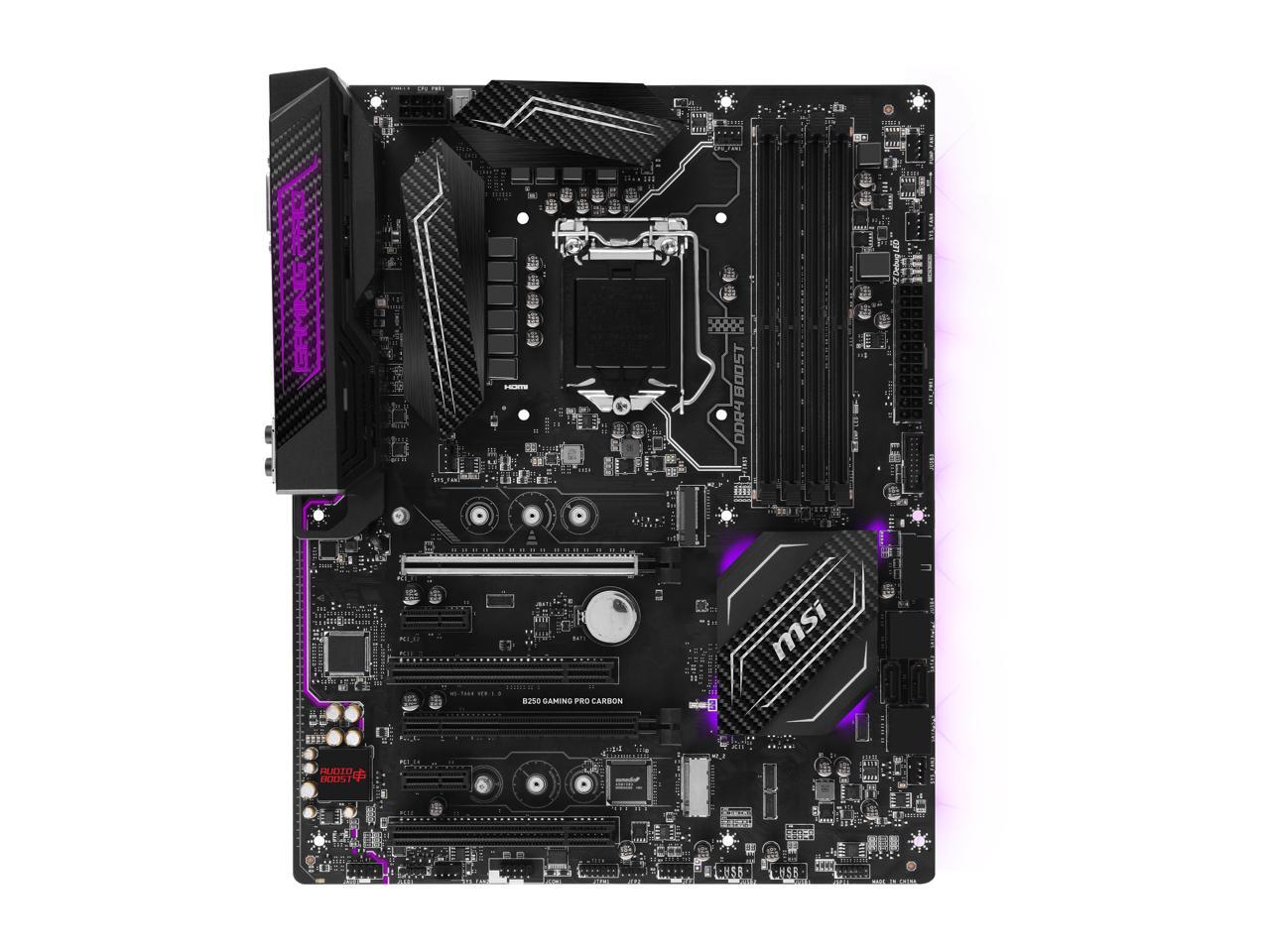 MSI B250 GAMING PRO CARBON LGA 1151 ATX Intel Motherboard - Newegg.com