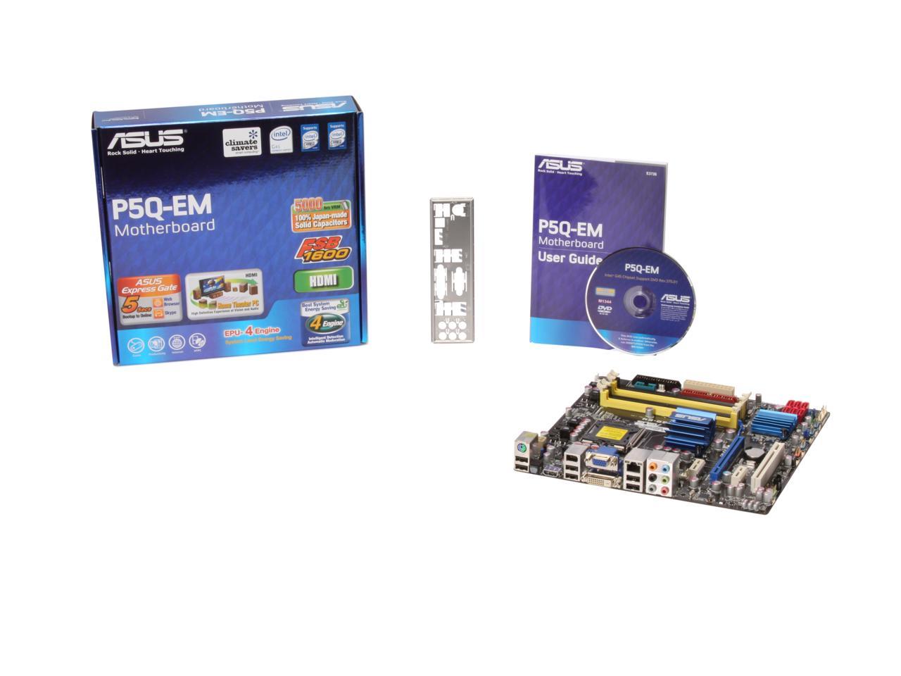 For ASUS P5Q-EM DDR2 G45 Motherboard Intel M-ATX LGA775 G45/G4 VGA+DVI+HDMI 