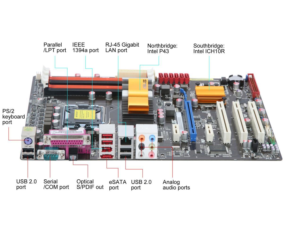 Asus P5p43td Pro Lga 775 Atx Intel Motherboard