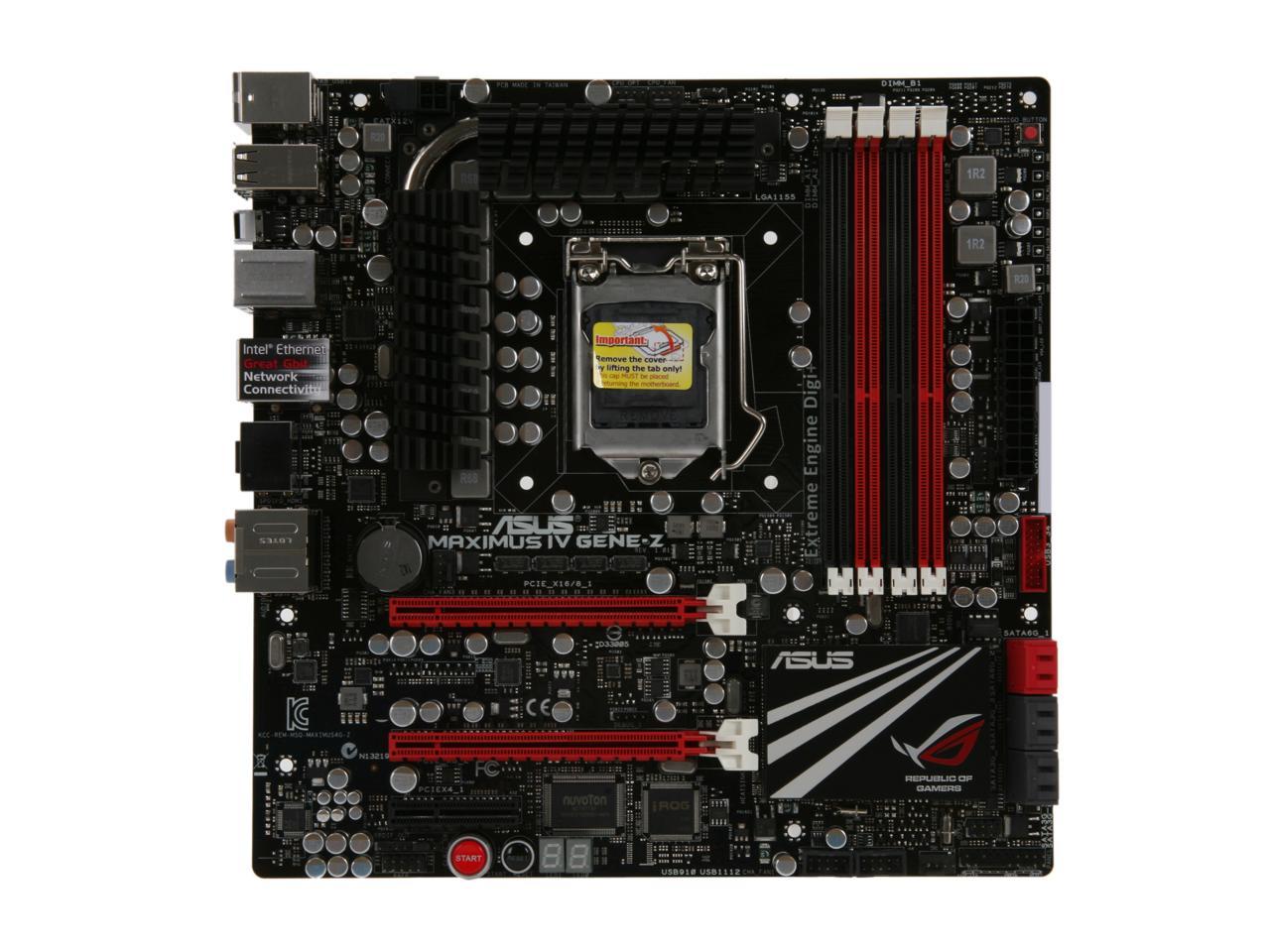 Used Like New Asus Maximus Iv Gene Z Lga 1155 Micro Atx Intel Motherboard Newegg Com