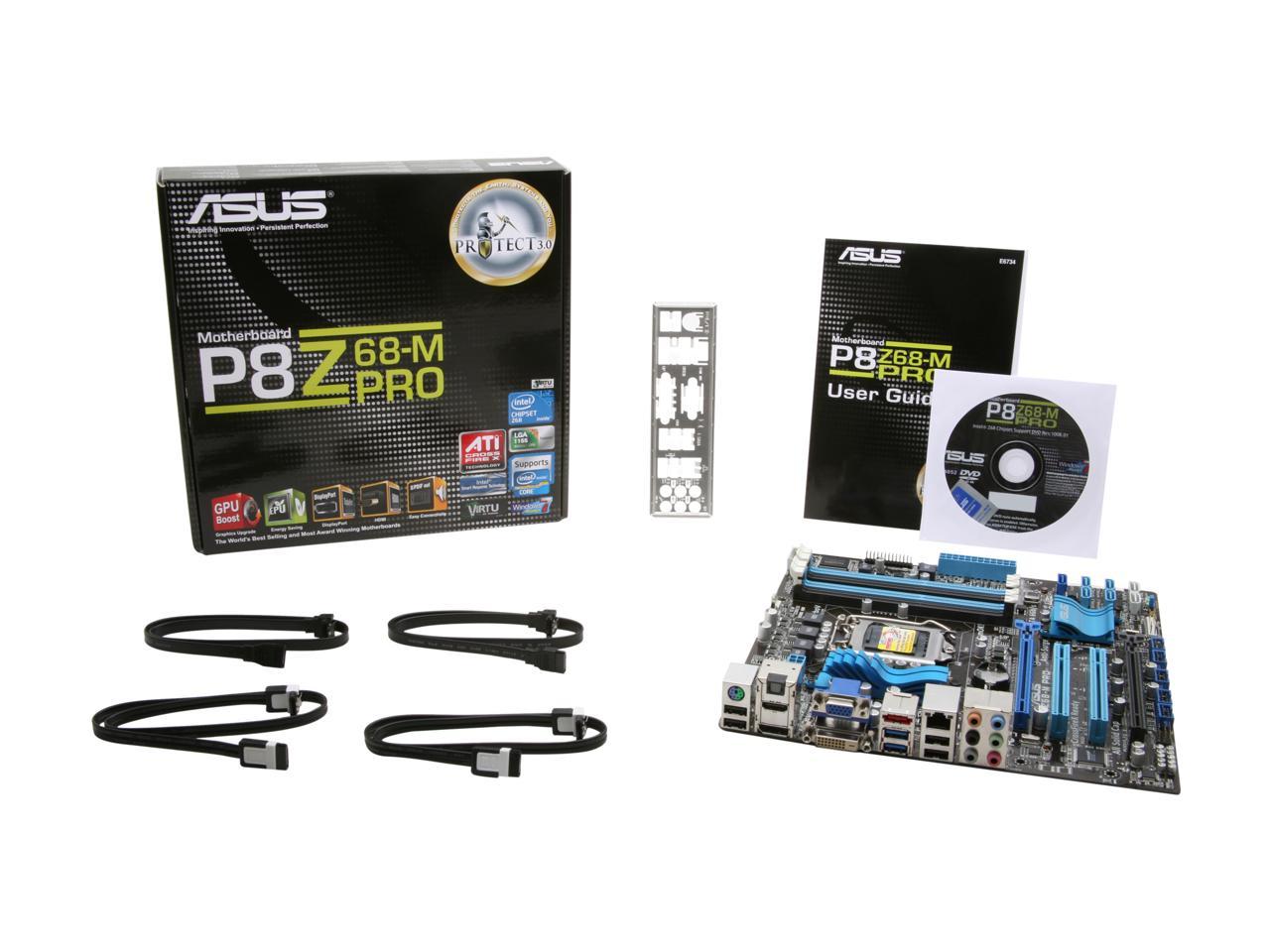 ASUS P8Z68-M Pro Micro ATX Intel Motherboard with UEFI BIOS 