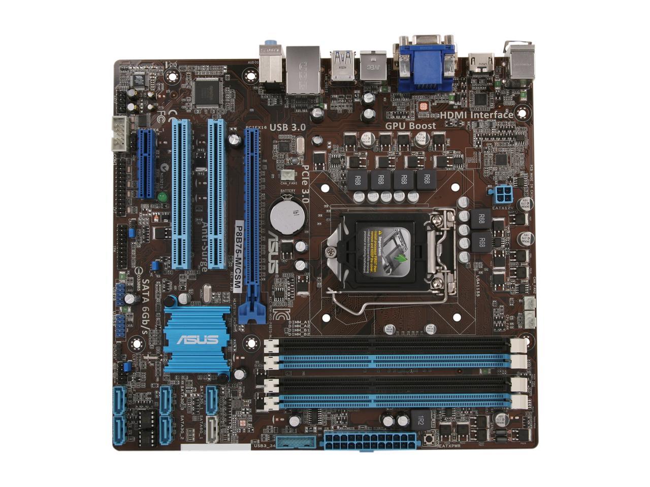 ASUS P8B75-M/CSM LGA 1155 Intel B75 SATA 6Gb/s USB 3.0 Intel ...