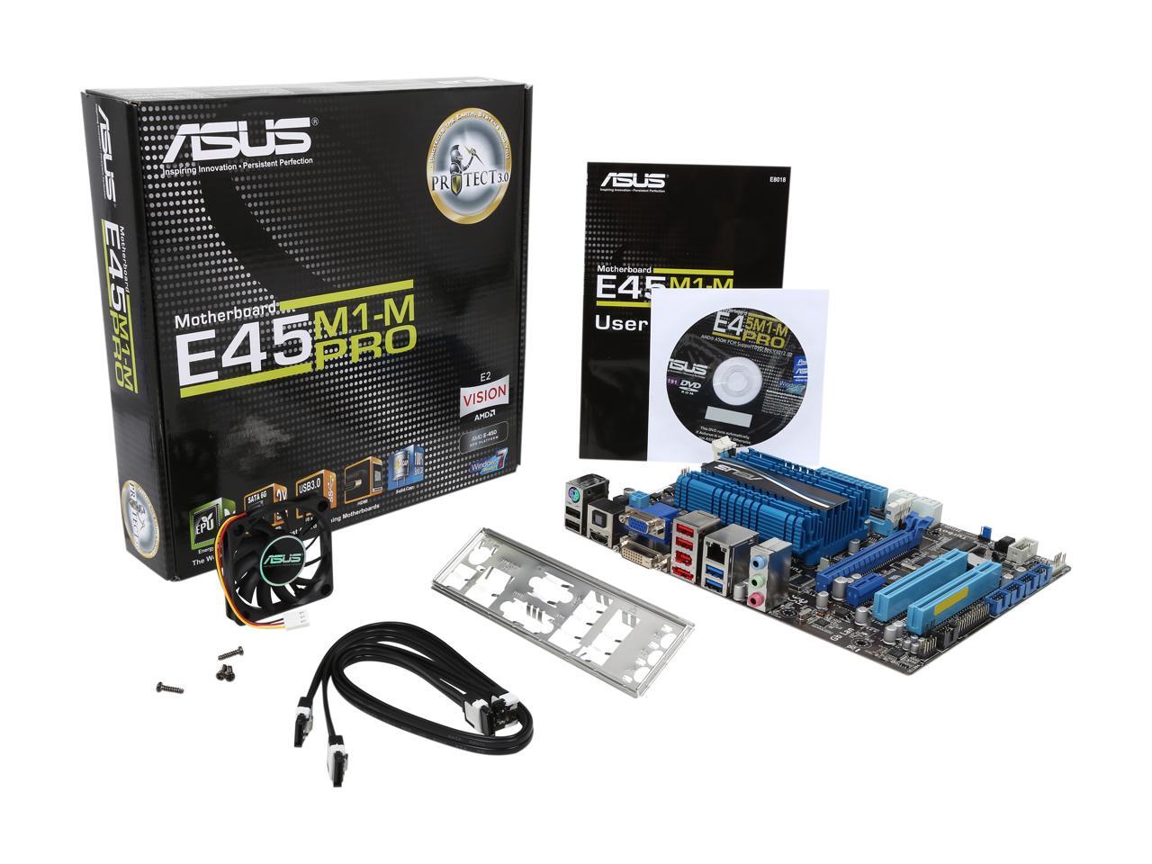 ASUS E45M1-M PRO AMD E-450 APU Micro ATX Motherboard / CPU Combo ...