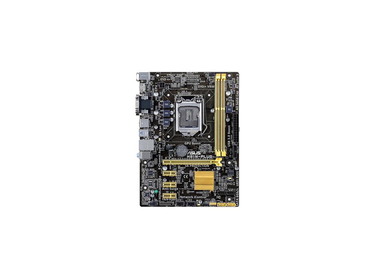 Asus H81M-PLUS Desktop Motherboard - Intel H81 Chipset - Socket H3 LGA ...