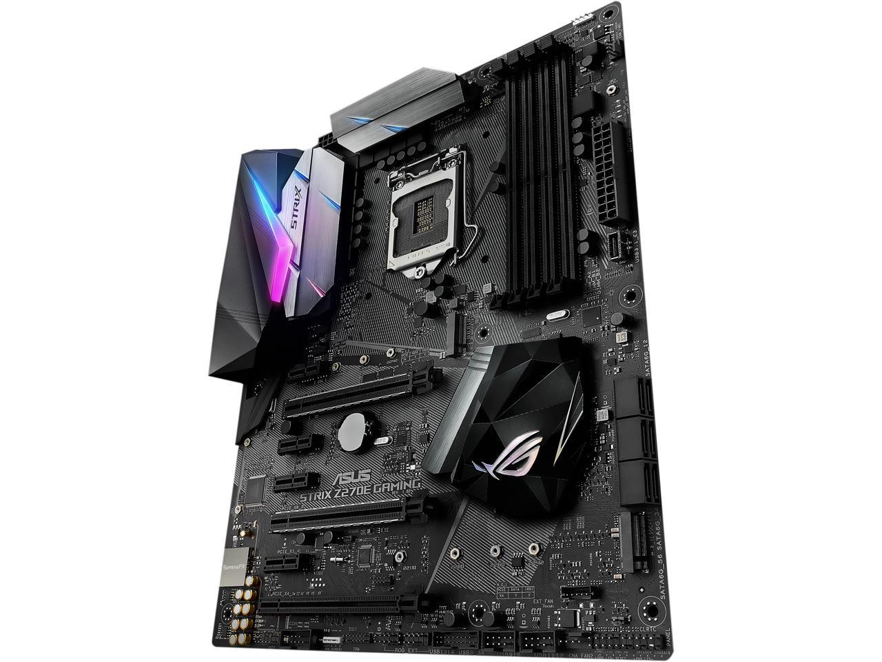 Used Very Good Asus Rog Strix Z270e Gaming Lga1151 Ddr4 Dp Hdmi Dvi M 2 Atx Motherboard With Onboard Ac Wi Fi And Usb 3 1 Newegg Com
