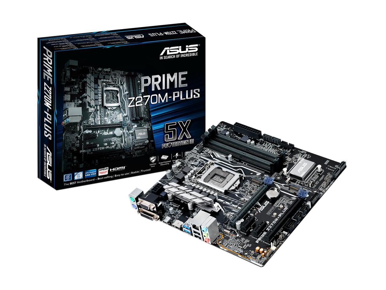 ASUS PRIME Z270M-PLUS LGA 1151 Micro ATX Motherboards - Intel - Newegg.ca