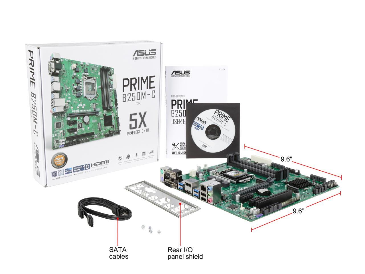 ASUS PRIME B250MC/CSM LGA 1151 Micro ATX Motherboards Intel