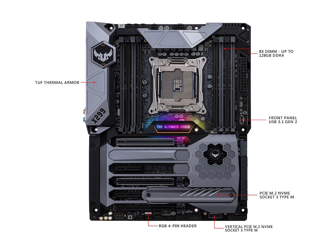 Asus Tuf X299 Mark I Lga 2066 Dual Lan Atx Motherboard For Intel Core