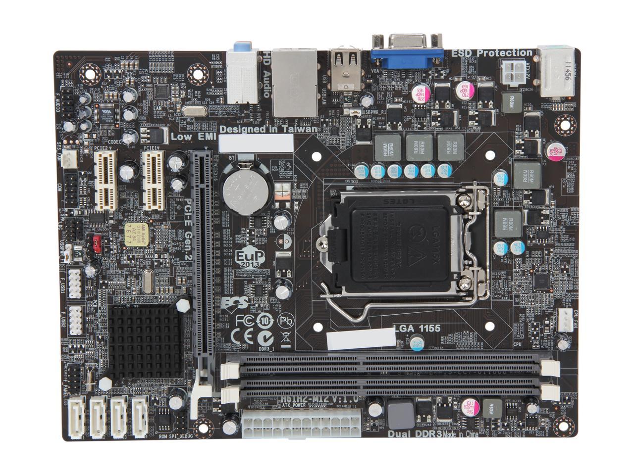 ECS H61H2-M12 LGA 1155 Micro ATX Intel Motherboard - Newegg.com