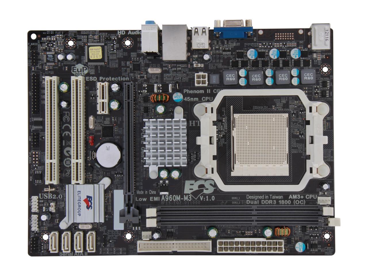 ECS A960MM3 AM3+ Micro ATX AMD Motherboard Newegg.ca