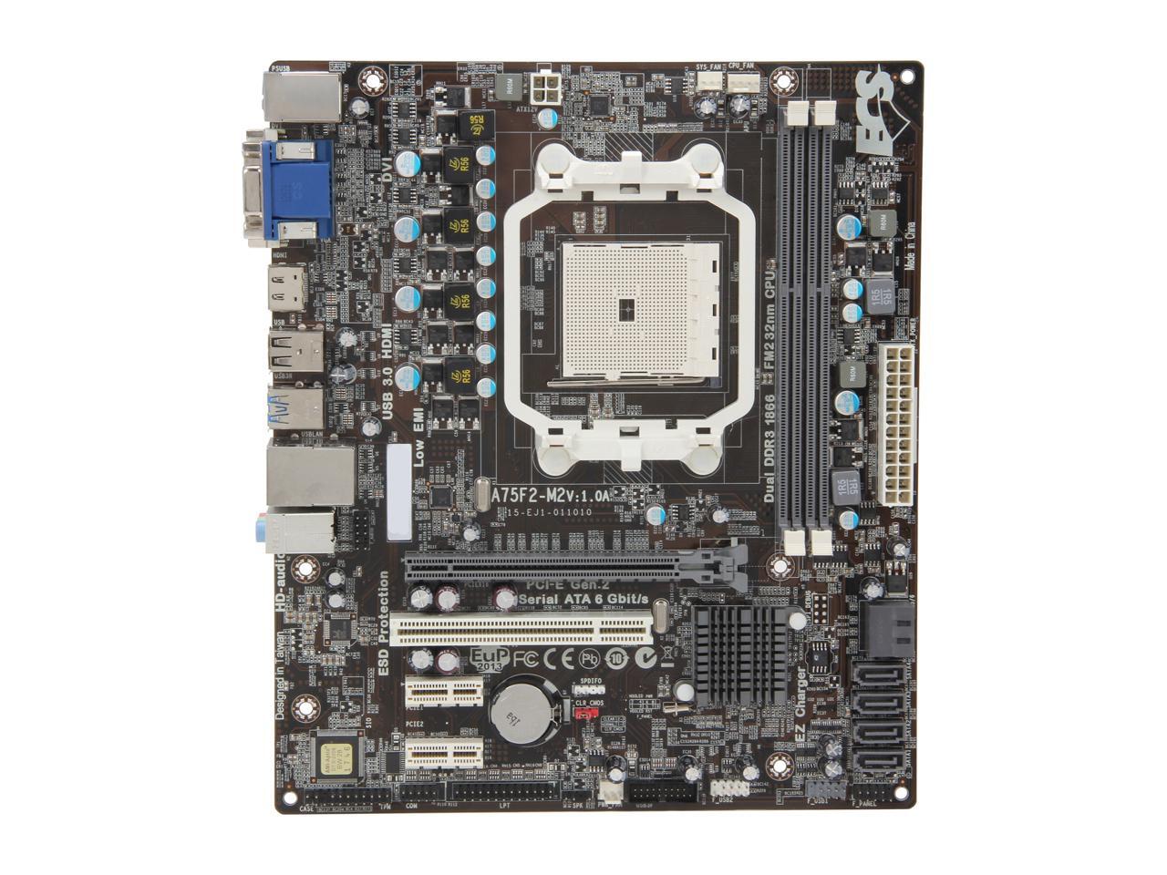 ECS A75F2M2(1.0A) FM2 Micro ATX AMD Motherboard Newegg.ca