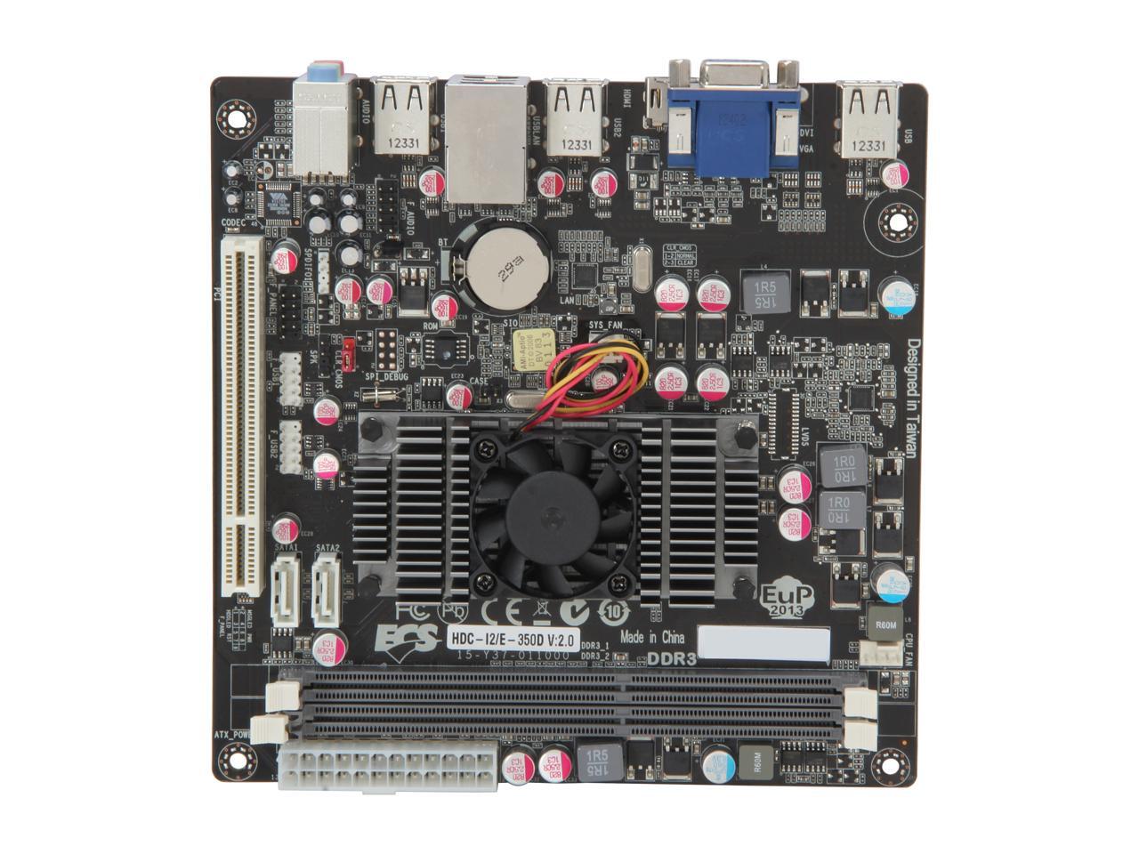 ECS HDCI2/E350D AMD E350D APU Mini ITX Motherboard / CPU Combo