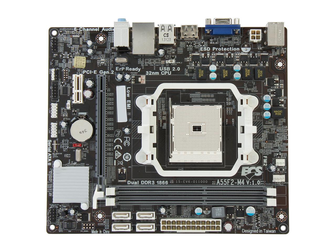 ECS A55F2M4(1.0) FM2 Micro ATX AMD Motherboard