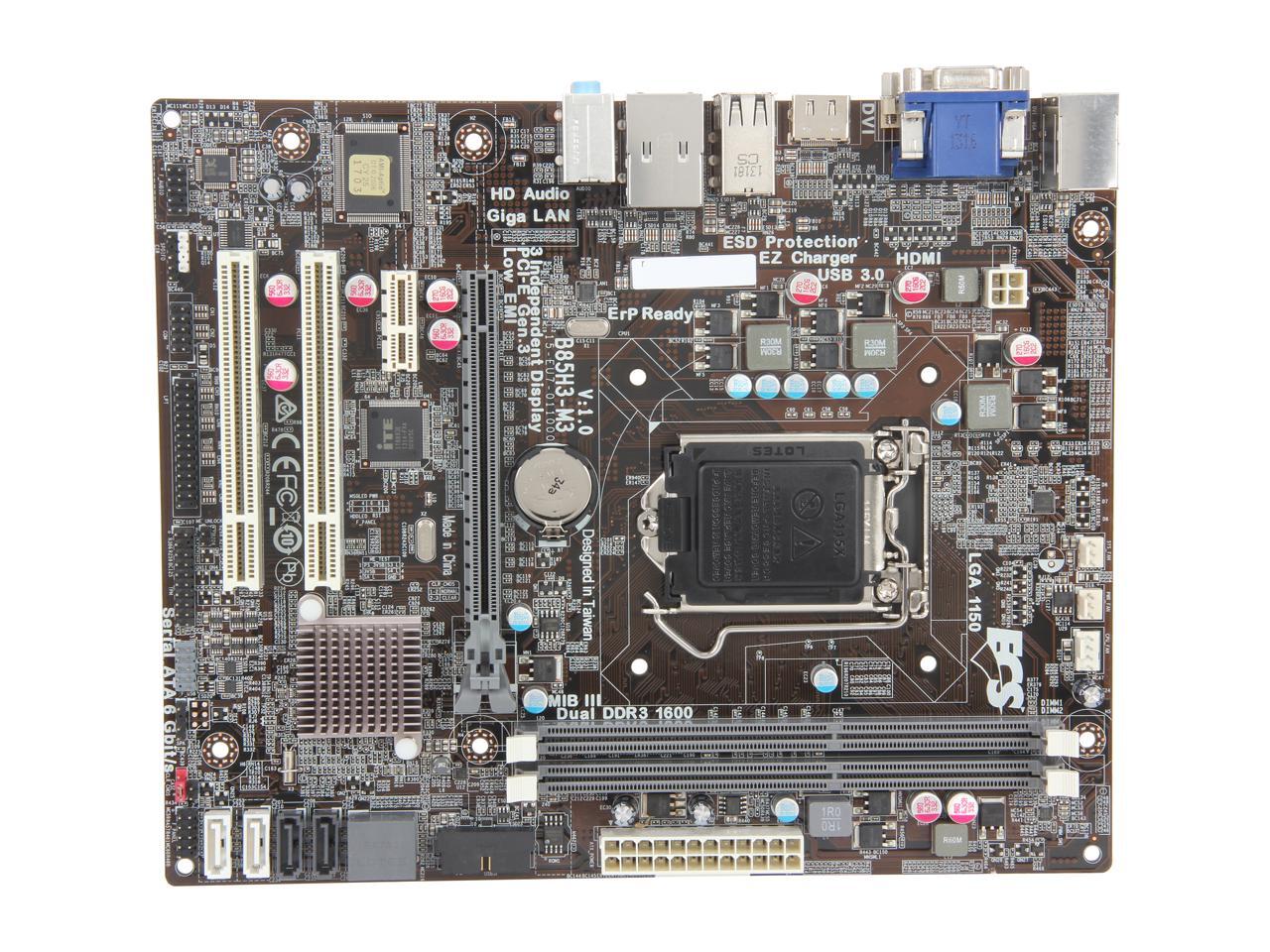 ECS B85H3M3 (V1.0) LGA 1150 Micro ATX Intel Motherboard