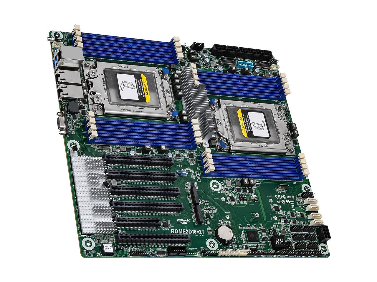 AsRock Rack ROME2D16-2T EEB Server Motherboard Dual Socket AMD SP3 ...