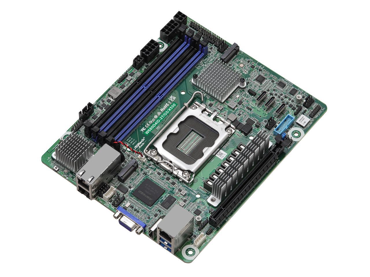 AsRock Rack W680D4ID2T/G5/X550 Deep MiniITX Server Motherboard Single
