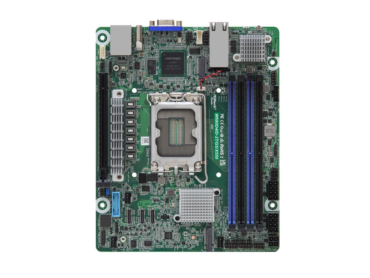 AsRock Rack W680D4ID2T/G5/X550 Deep MiniITX Server Motherboard Single