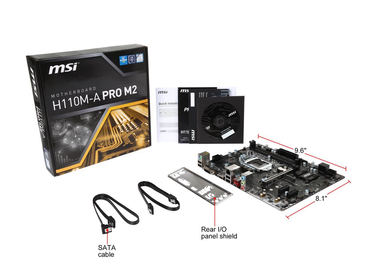 MSI H110MA PRO M2 LGA 1151 Micro ATX Motherboards Intel Newegg.ca