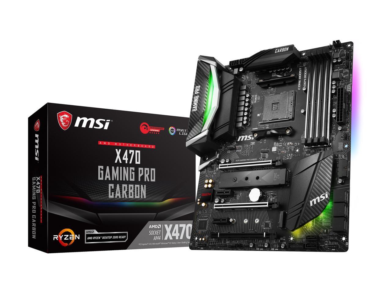 Msi Performance Gaming X470 Gaming Pro Carbon Am4 Atx Amd Motherboard