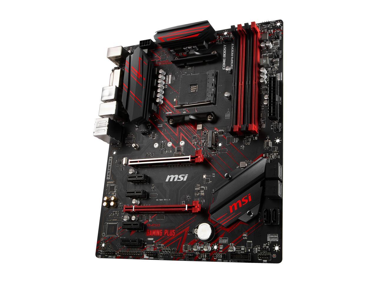 MSI PERFORMANCE GAMING B450 GAMING PLUS AM4 ATX AMD Motherboard ...