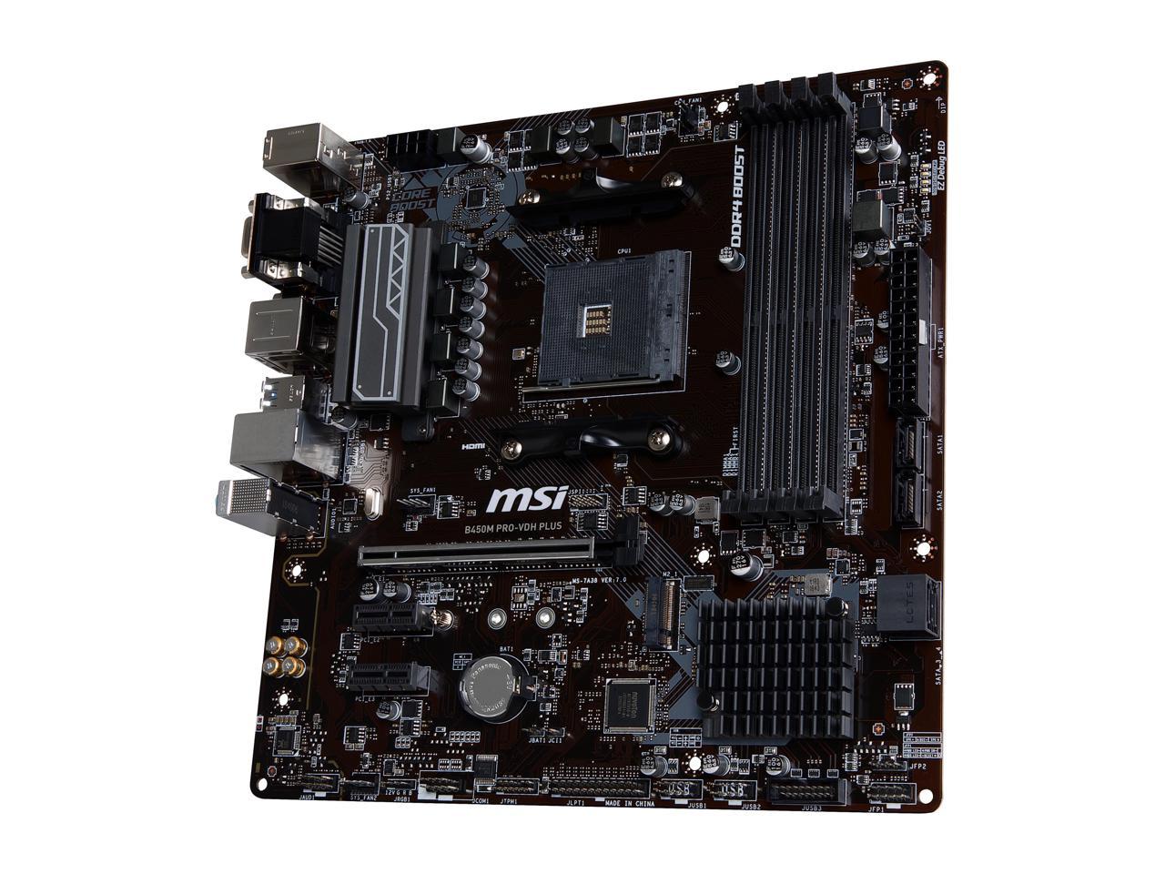 MSI PRO B450M PRO-VDH PLUS AM4 Micro ATX AMD Motherboard - Newegg.ca