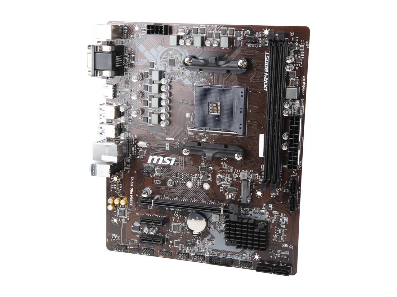 MSI PRO A320M PROM2 V2 AM4 Micro ATX AMD Motherboard