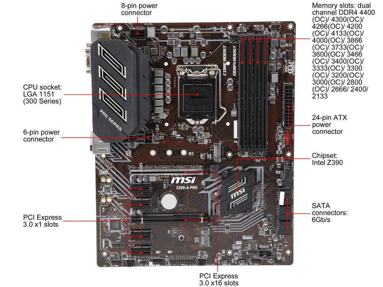 Refurbished: MSI PRO Z390-A PRO LGA 1151 (300 Series) ATX Intel