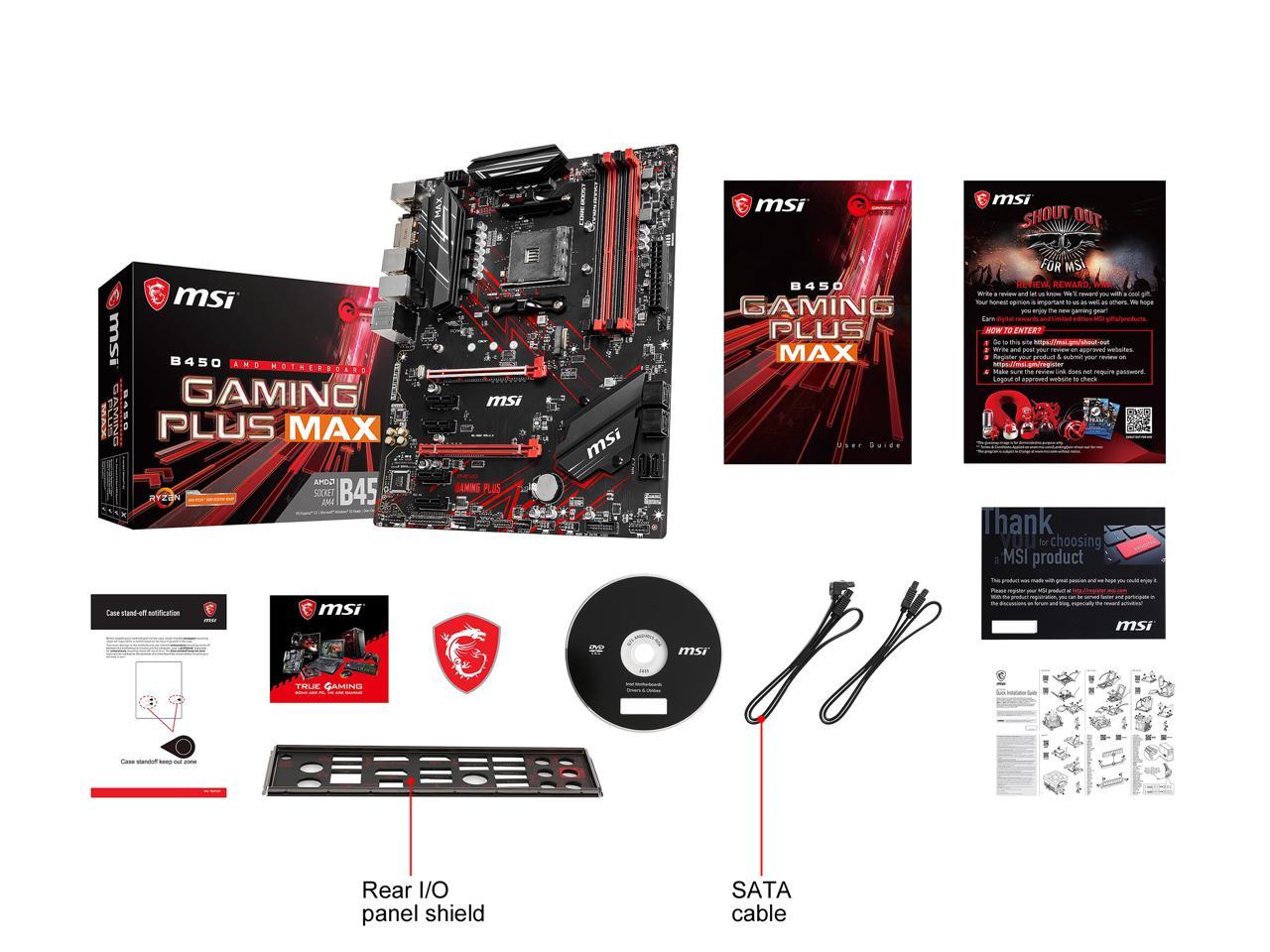 MSI B450 GAMING PLUS MAX AM4 ATX AMD Motherboard - Newegg.com