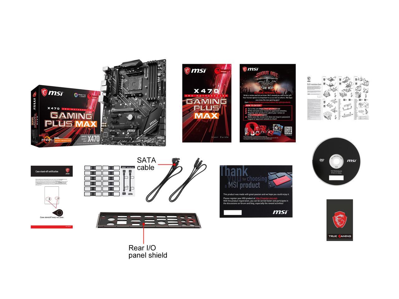 MSI PERFORMANCE GAMING X470 GAMING PLUS MAX AM4 ATX AMD Motherboard