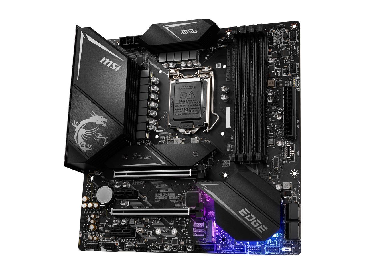 Msi Mpg Z490m Gaming Edge Wifi Lga 1200 Micro Atx Intel Motherboard