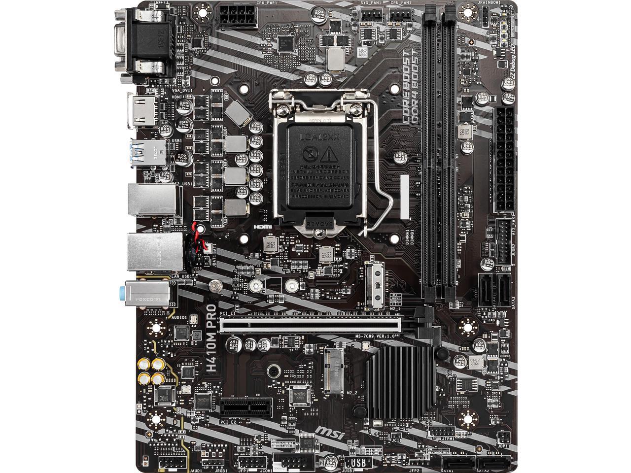 MSI PRO H410M PRO LGA 1200 Intel H410 SATA 6Gb/s Micro ATX Intel Motherboard