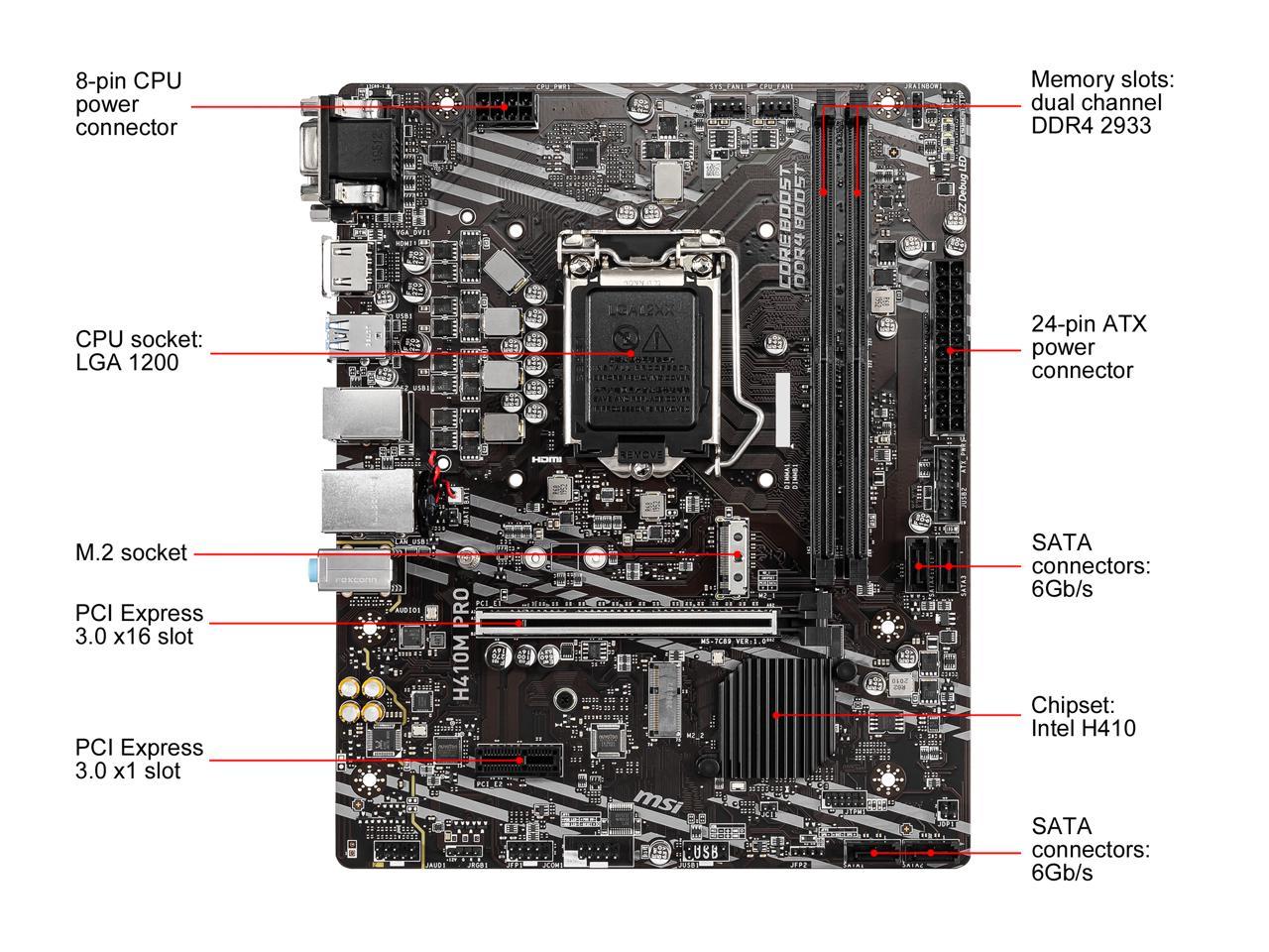 H410m pro vh не работает vga