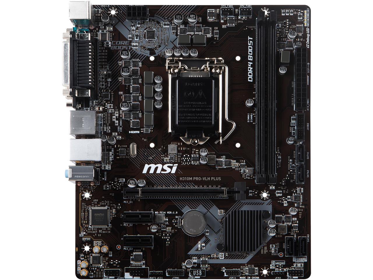 MSI PRO H310M PRO-VLH PLUS LGA 1151 (300 Series) Micro ATX Intel