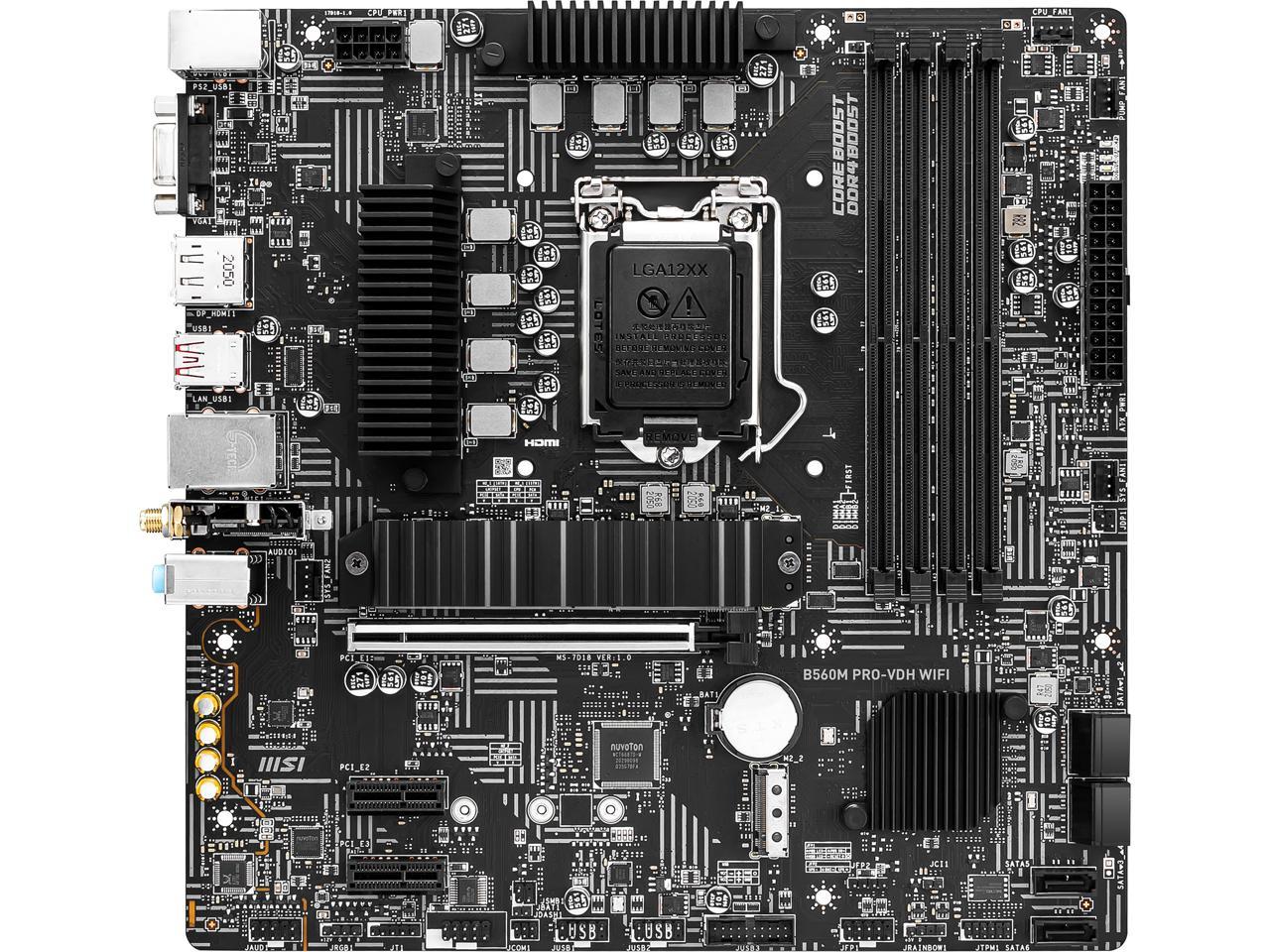 MSI B560M PRO-VDH WIFI LGA 1200 Micro ATX Intel Motherboard - Newegg.com