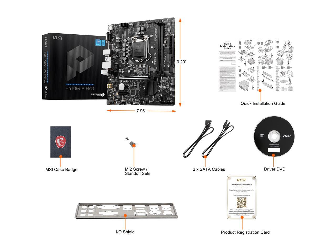 MSI H510MA PRO LGA 1200 Micro ATX Intel Motherboard