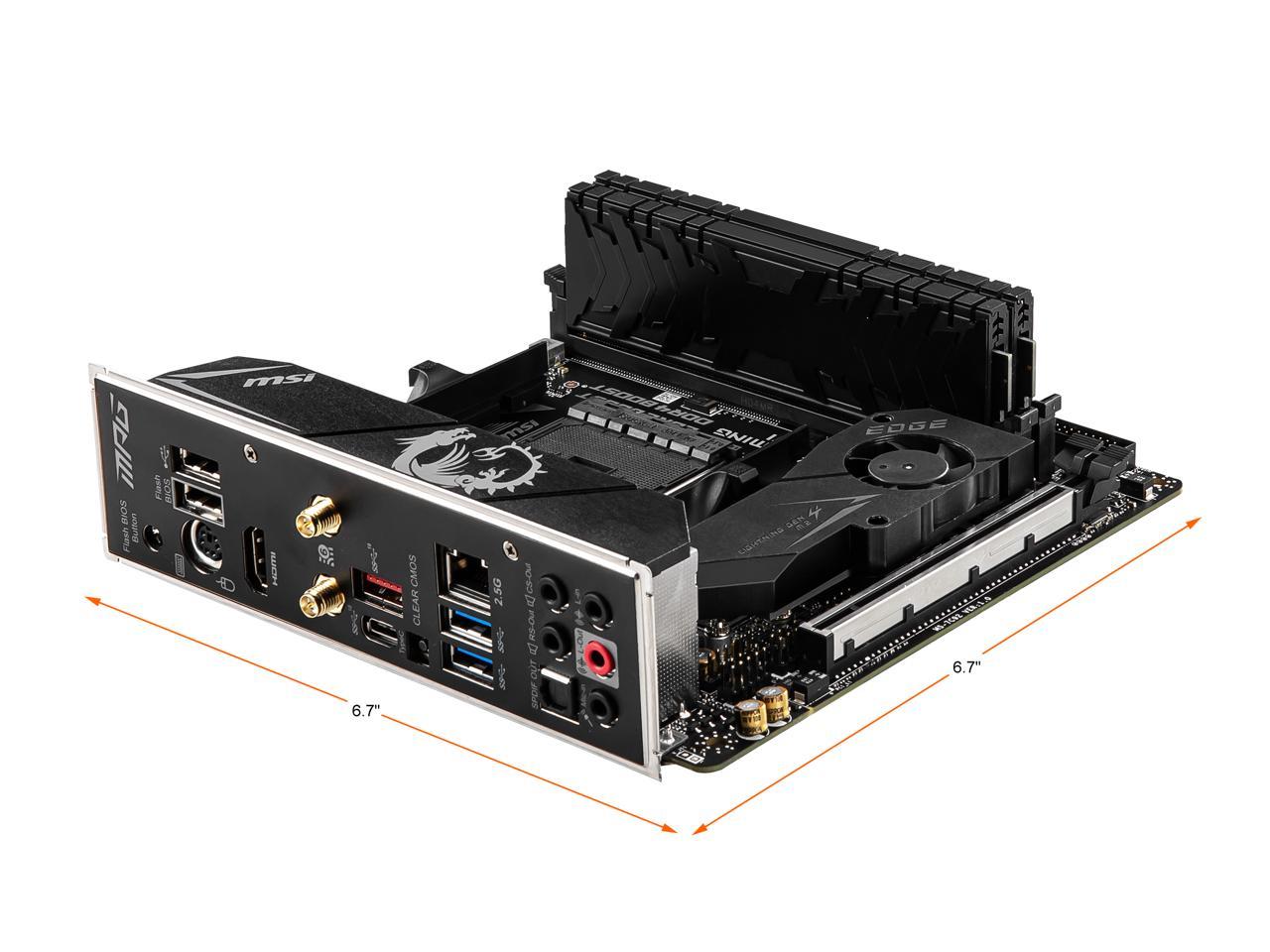 MSI MPG B550I GAMING EDGE MAX WIFI AM4 AMD B550 SATA 6Gb/s Mini ITX AMD  Motherboard