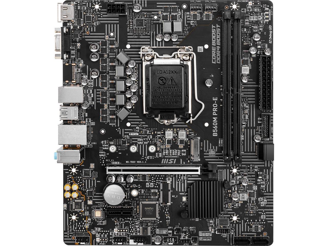 MSI B560M PRO-E LGA 1200 Micro ATX Intel Motherboard - Newegg.com