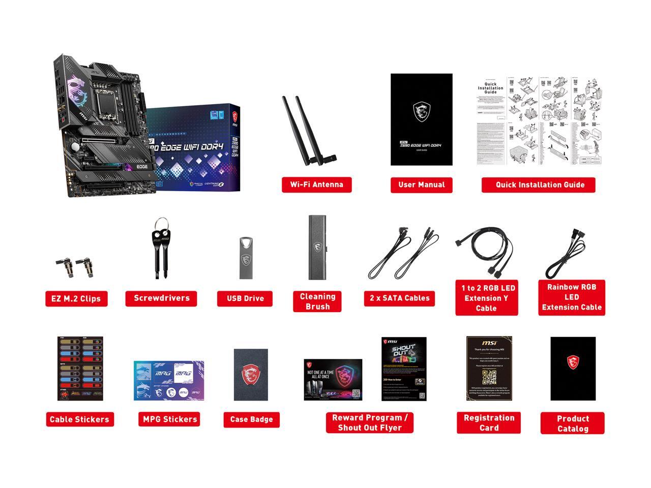 MSI MPG Z690 EDGE WIFI DDR4 LGA 1700 ATX Intel Motherboard - Newegg.com