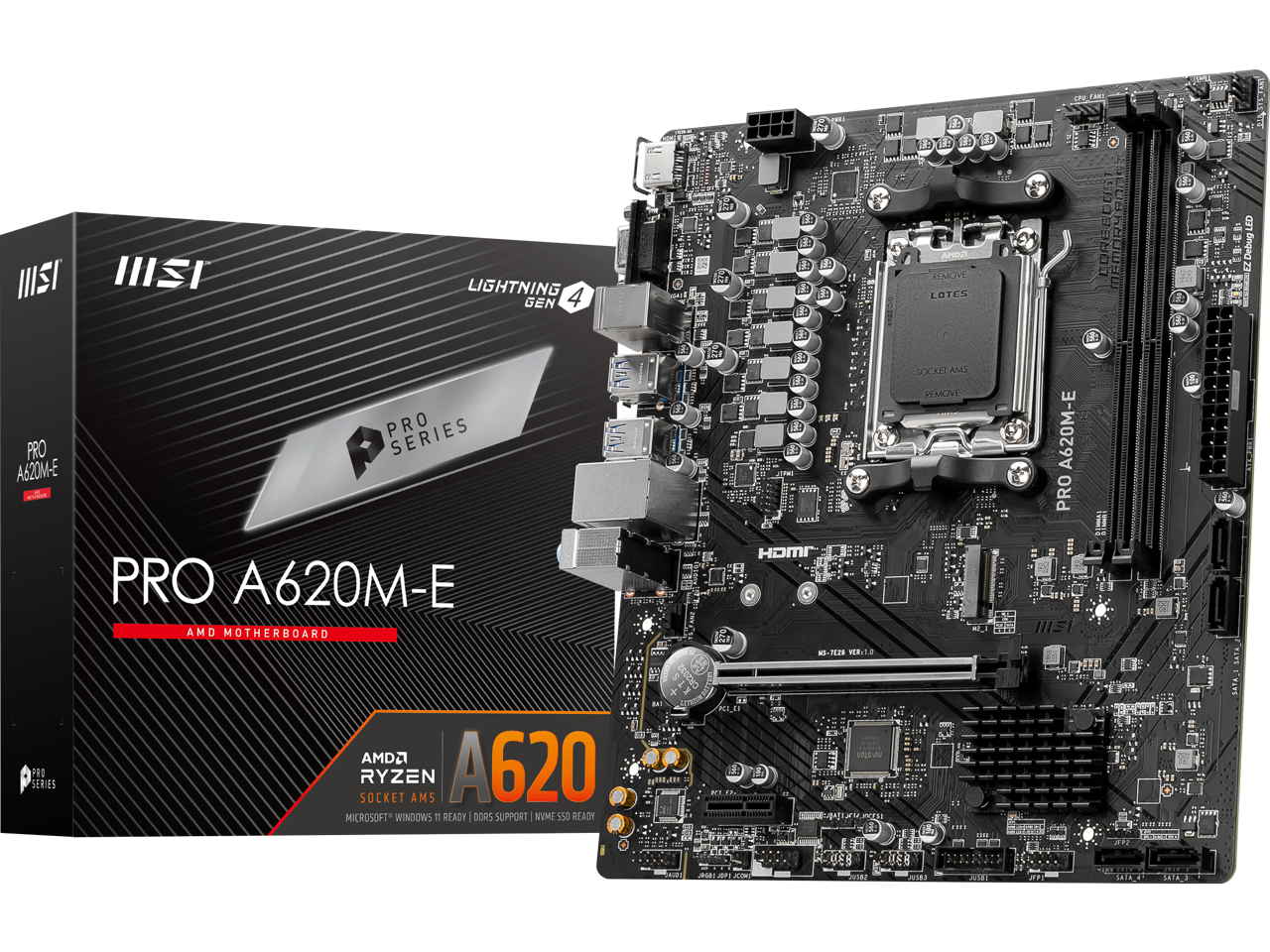 MSI PRO PRO A620ME AM5 AMD A620 SATA 6Gb/s DDR5 mATX Motherboards AMD