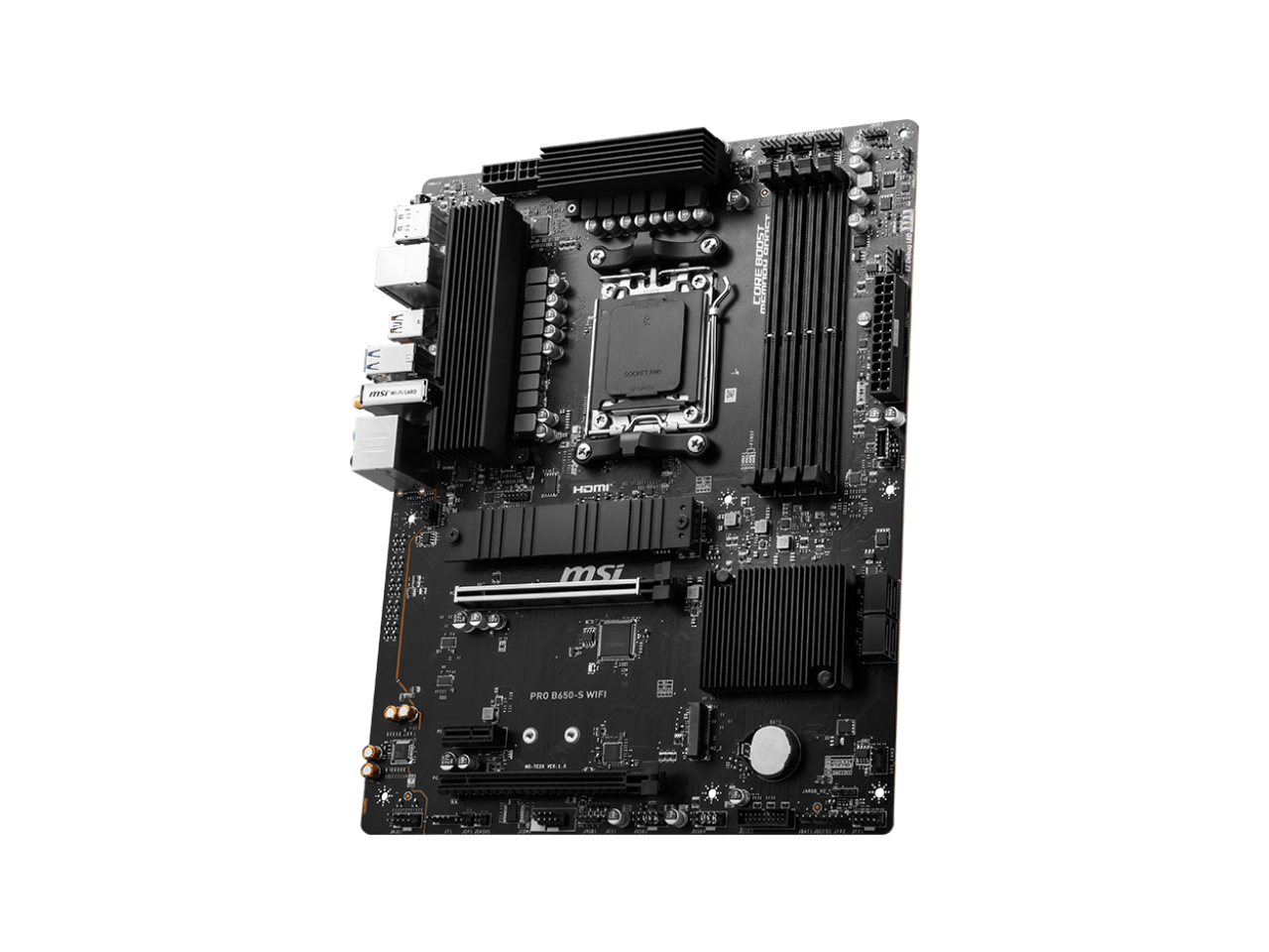 MSI PRO B650S WIFI AM5 AMD B650 Ryzen 7000 DDR5 PCIE x16 slot WiFi