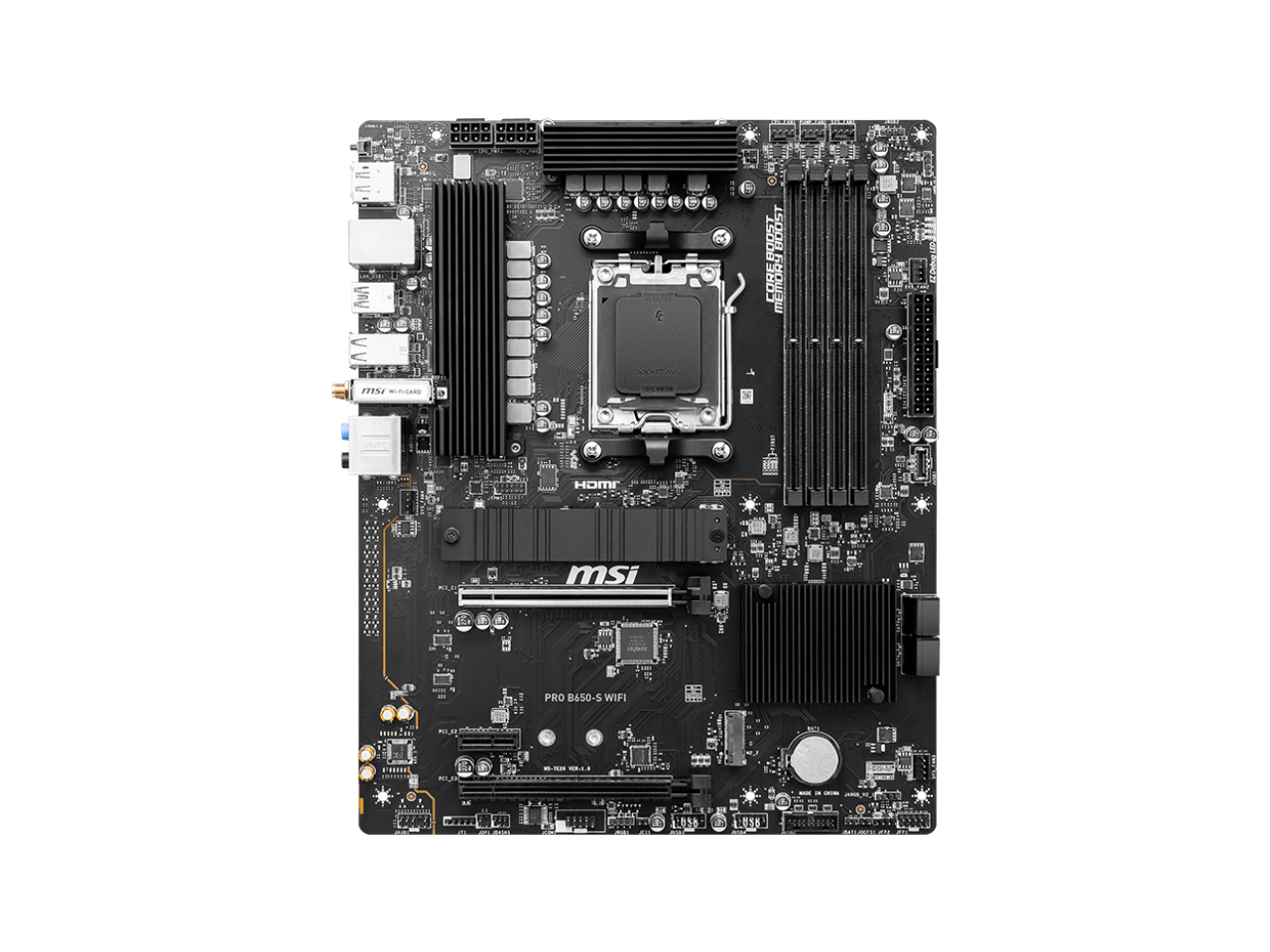 MSI PRO B650-S WIFI AM5 AMD B650 Ryzen 7000 DDR5 PCI-E X16 Slot Wi-Fi ...