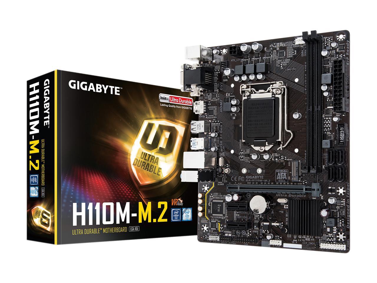GIGABYTE GA-H110M-M.2 (rev. 1.0) LGA 1151 Micro ATX Intel Motherboard