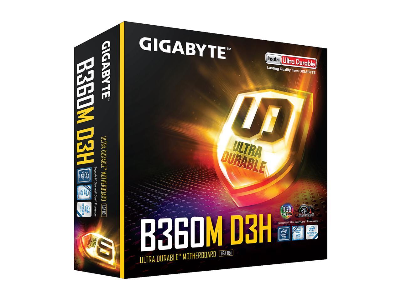 GIGABYTE B360M D3H LGA 1151 (300 Series) Micro ATX Intel 