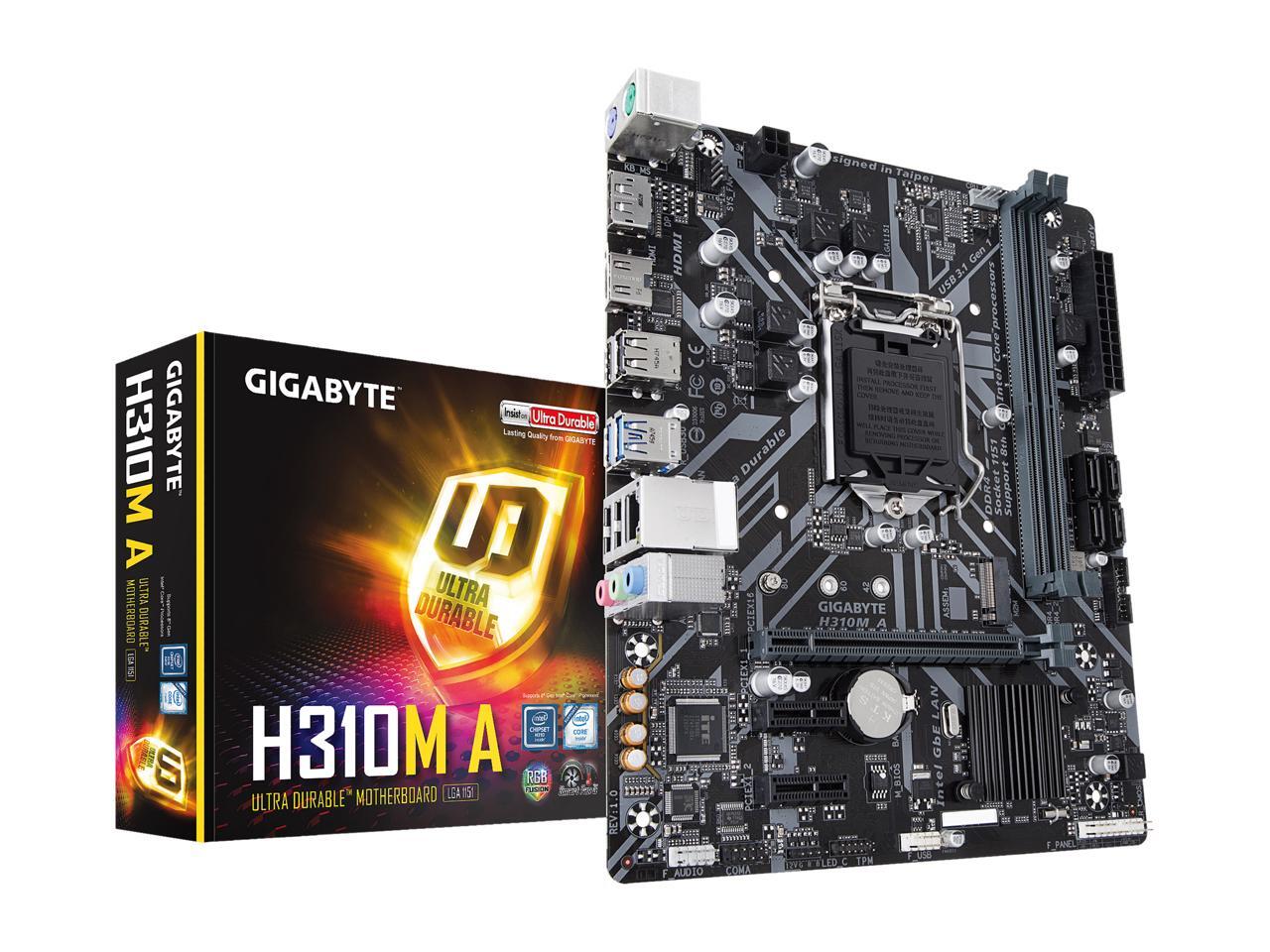GIGABYTE H310M A LGA 1151 (300 Series) Micro ATX Intel Motherboard