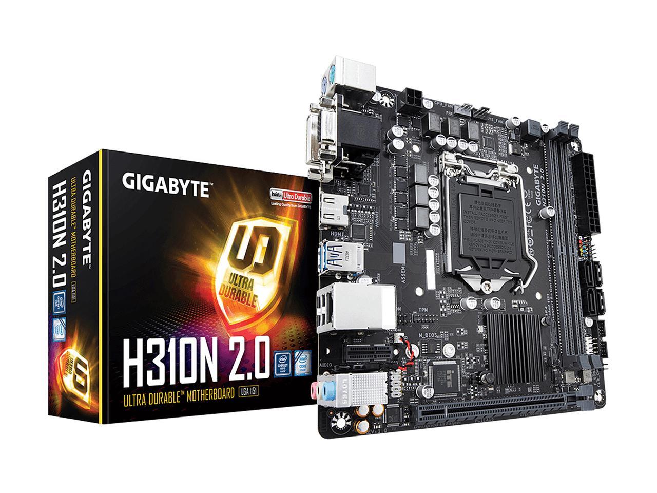 GIGABYTE H310N 2.0 LGA 1151 (300 Series) Mini ITX Intel Motherboard